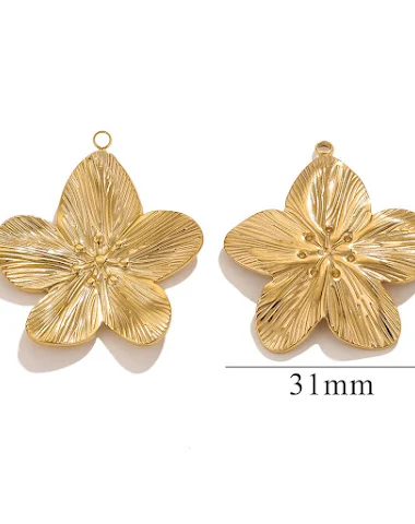 Pendentif fleur DIY Vintage Or Acie - 2