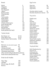 Palaaram Traditions menu 2