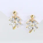 Gold White Zirconium Clover