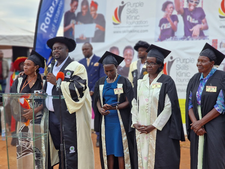 Head of Secretariat PACEID Matthew Bagonza addressing graduates