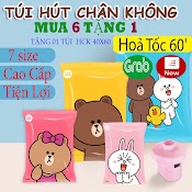 Túi Hút Chân Không Bảo Quản Quần Áo, Chăn Màn, Ga, Gối (Line Friends) - Túi Đựng Đồ Du Lịch Hút Chân Không Hình Gấu Nâu