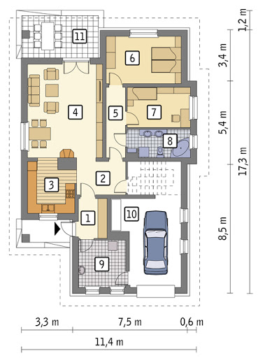 Zapach wiosny - wariant IV - M70d - Rzut parteru