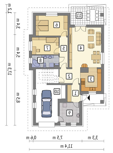 Zapach wiosny - wariant IV - M70d - Rzut parteru