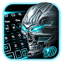 ダウンロード 3D Neon Blue Skull Keyboard をインストールする 最新 APK ダウンローダ