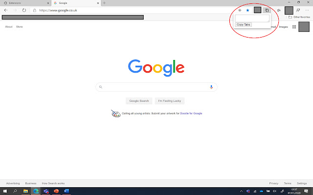 CopyTabs chrome extension