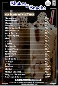 Shakes And Snacks menu 1