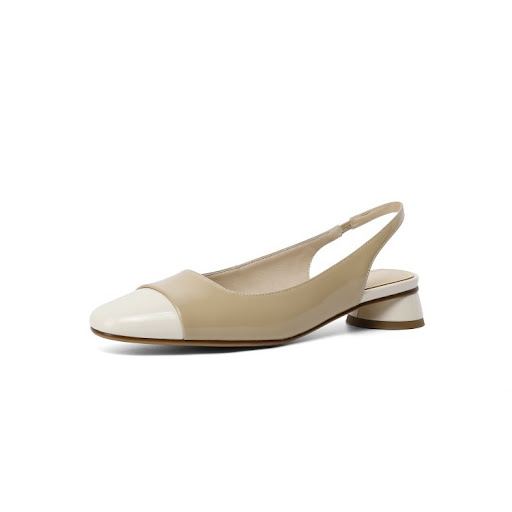 Title 2, Full leather sandals with thick, low heel and b...