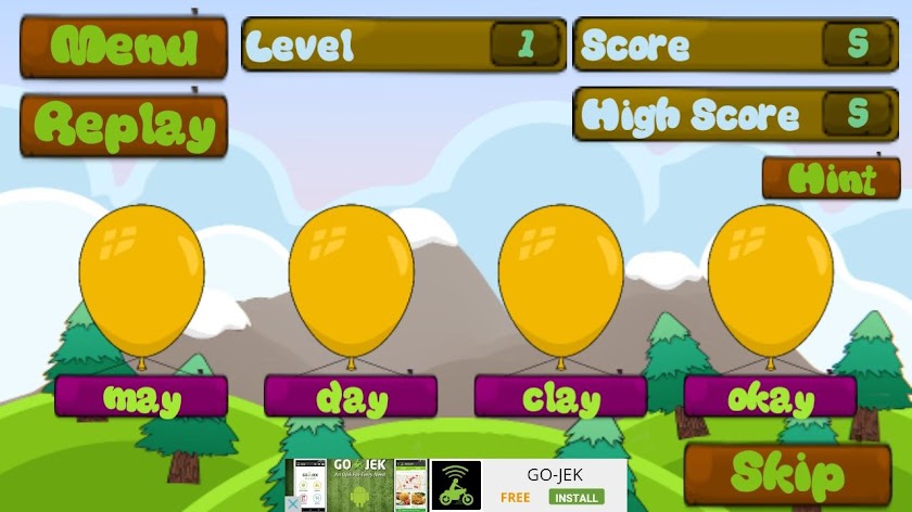 Kindergarten Spelling Words Screen 3
