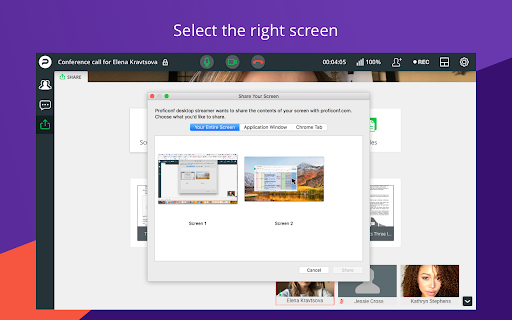 Proficonf screen sharing