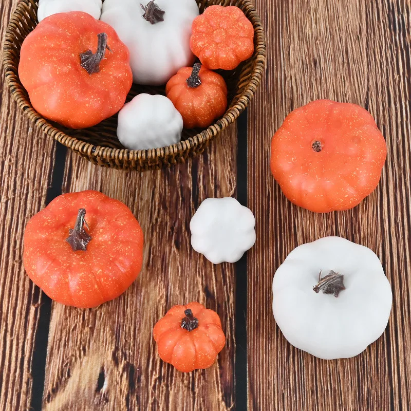 Hoogwaardige platte kunstmatige Halloween pompoen realistische simulatie voor herfstdecoratie en feestdagen