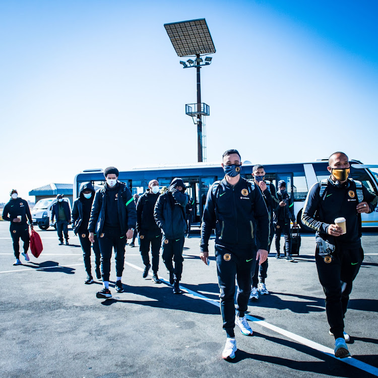 Kaizer Chiefs players arrive in Casablanca in Morocco.