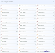 Viji Parotta Stall menu 1