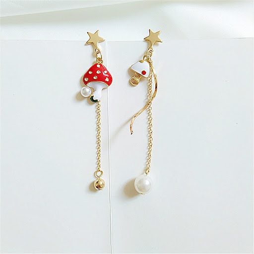 Title 7, Sterling Silver Needle Star Ear Studs with Mush...