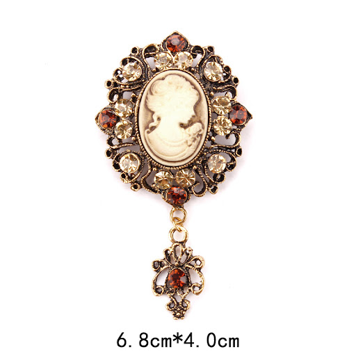 Title 20, Retro Palace Brooch Female, Anti-Light, Europea...