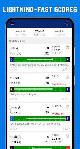 Screenshot Scores App: NFL Football 2024