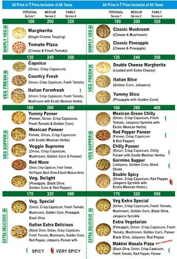 Pizzallo Hot menu 