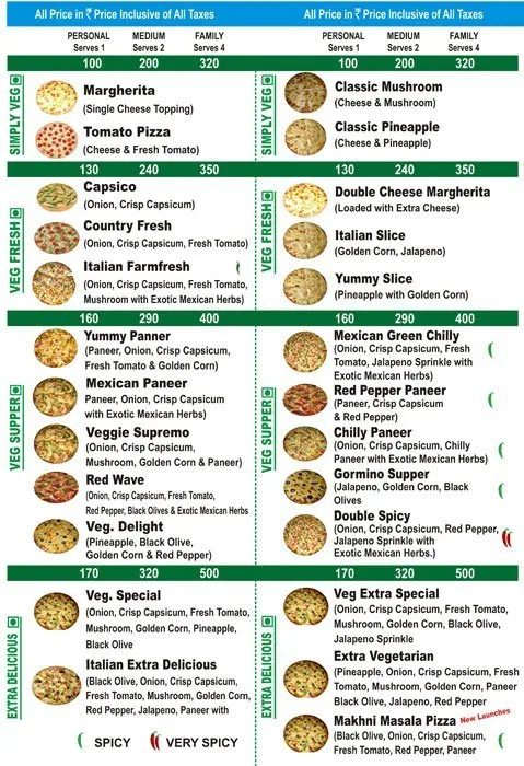 Pizzallo Hot menu 