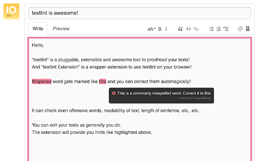 textlint: Proofreader