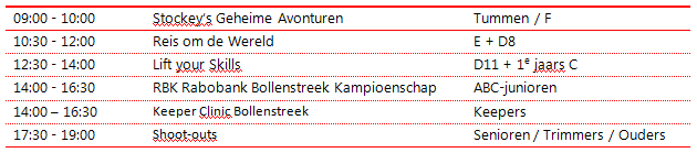 Het dag rogramma ziet er als volgt uit: