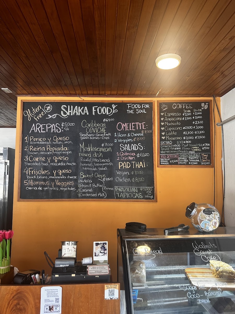 Shaka Food gluten-free menu