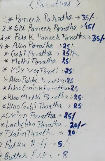 Punjabi Paratha House menu 