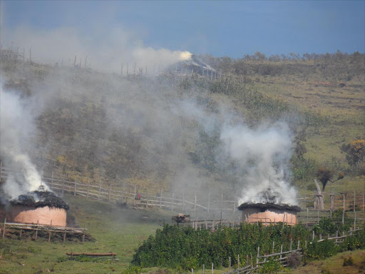 Sengwer houses set on fire by forest officers in Embobut in 2016.