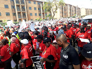 PSA members marching to the Natonal Treasury in Pretoria.