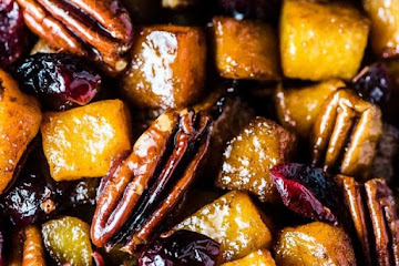 Maple Roasted Butternut Squash with Cranberries and Pecans