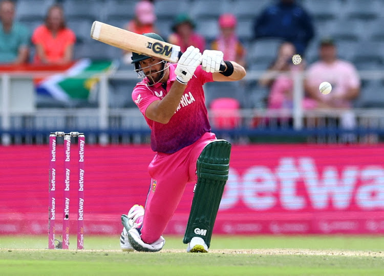 Aiden Markram on his way to top scoring for the Proteas with 175 in their dominant 146-run ODI victory against the Netherlands at the Wanderers on Sunday.