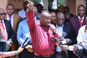 Road Safety Association of Kenya chairman David Kiarie addressing the press in Machakos County on February 26, 2024.