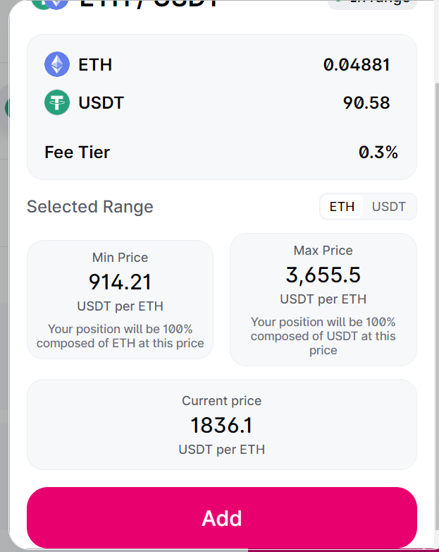 liquidity on uniswap