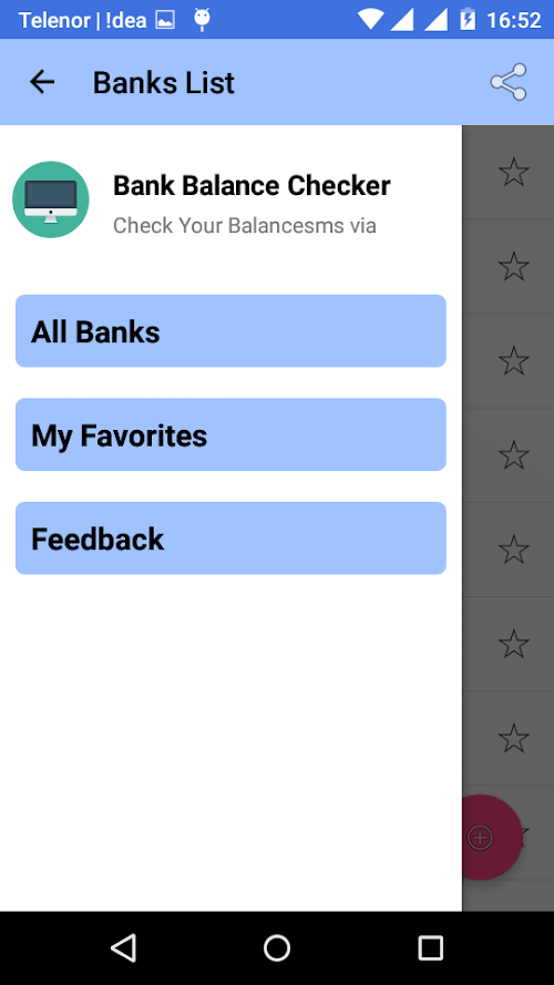 Android application Bank Balance Checker screenshort