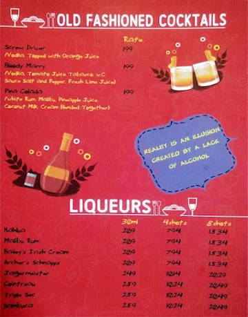 My Bar headquarters menu 