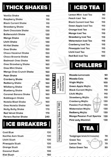 Crazy Coffee menu 