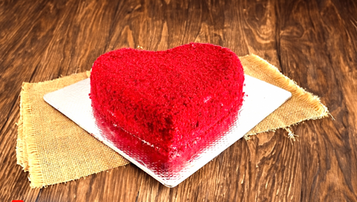 Anniversary Red Velvet Heart Cake Eggless