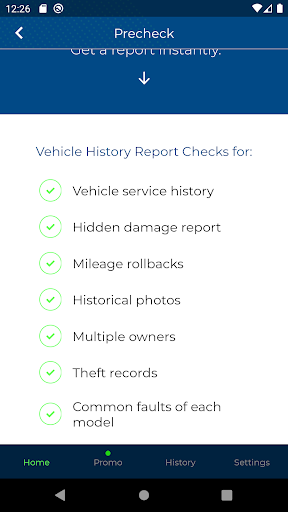 Screenshot VIN Decoder: Car History Check