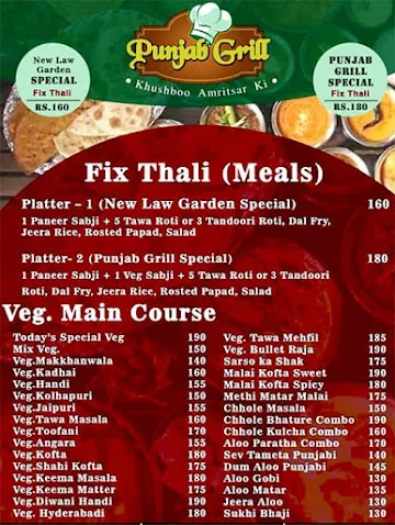 Punjab Grill menu 