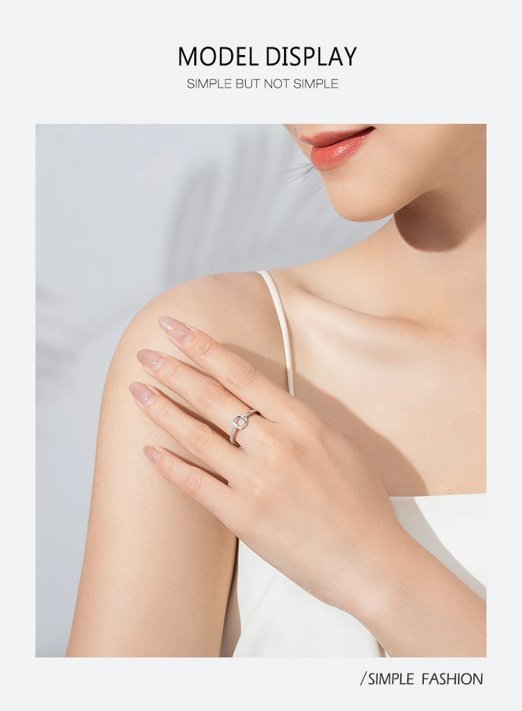 Title 2, Damenring aus 925er Silber Geometrisches Design...