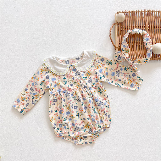 Title 2, Floral Bag Fart Baby Long-sleeved One-piece Rom...