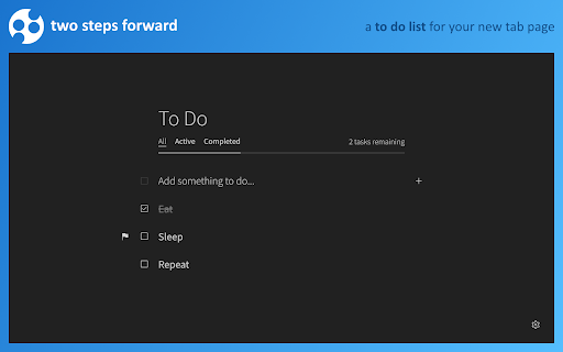 Two Steps Forward: A New Tab To Do List