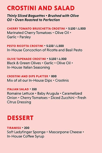 Fettuccine menu 