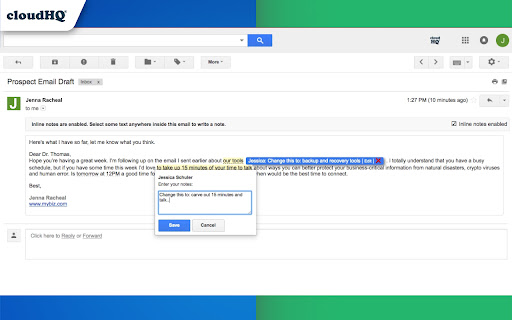 Notes for Gmail™ by cloudHQ