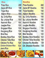 Zayka Chinese And Moghlai Center menu 2