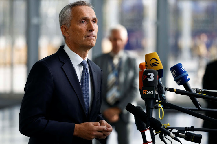 Nato secretary-general Jens Stoltenberg speaks to the media in Brussels, Belgium, on October 12 2022. Picture: YVES HERMAN/REUTERS