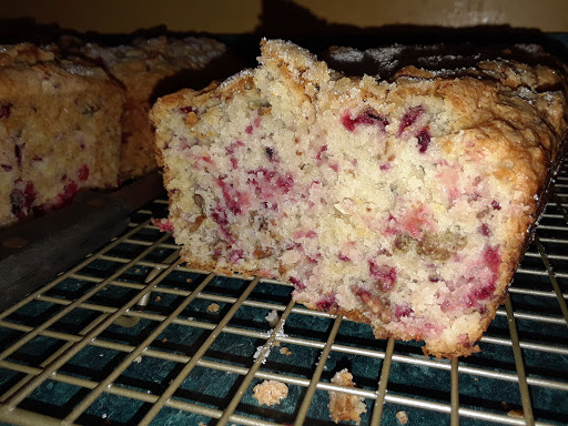 VERY Dense bread, loaded with fresh cranberries and pecans