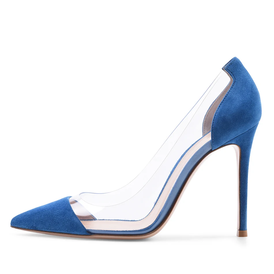 Women's Fashion PVC Stitching Pointed High Heel Pumps. Elevate your style with these chic and comfortable high heels, pe