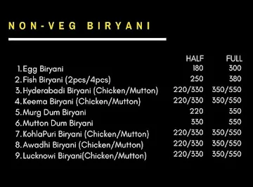 Biryani's Kisi Bhi Time menu 