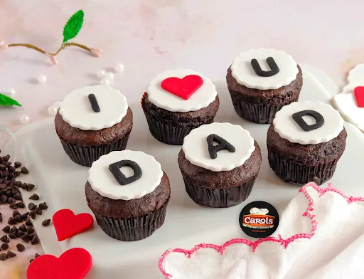 Father's Day Special I Love You Dad Chocolate Cupcake [6 Pieces]