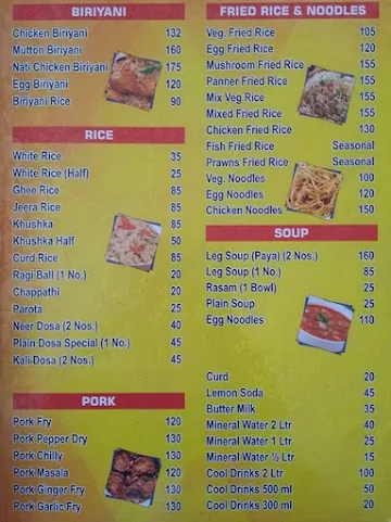 Hotel New Karavali menu 