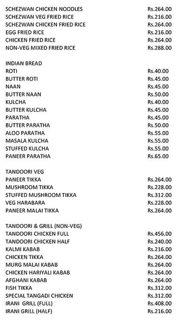 Mr. Biriyani menu 